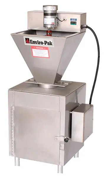 A stainless steel machine with a wire attached to the side.