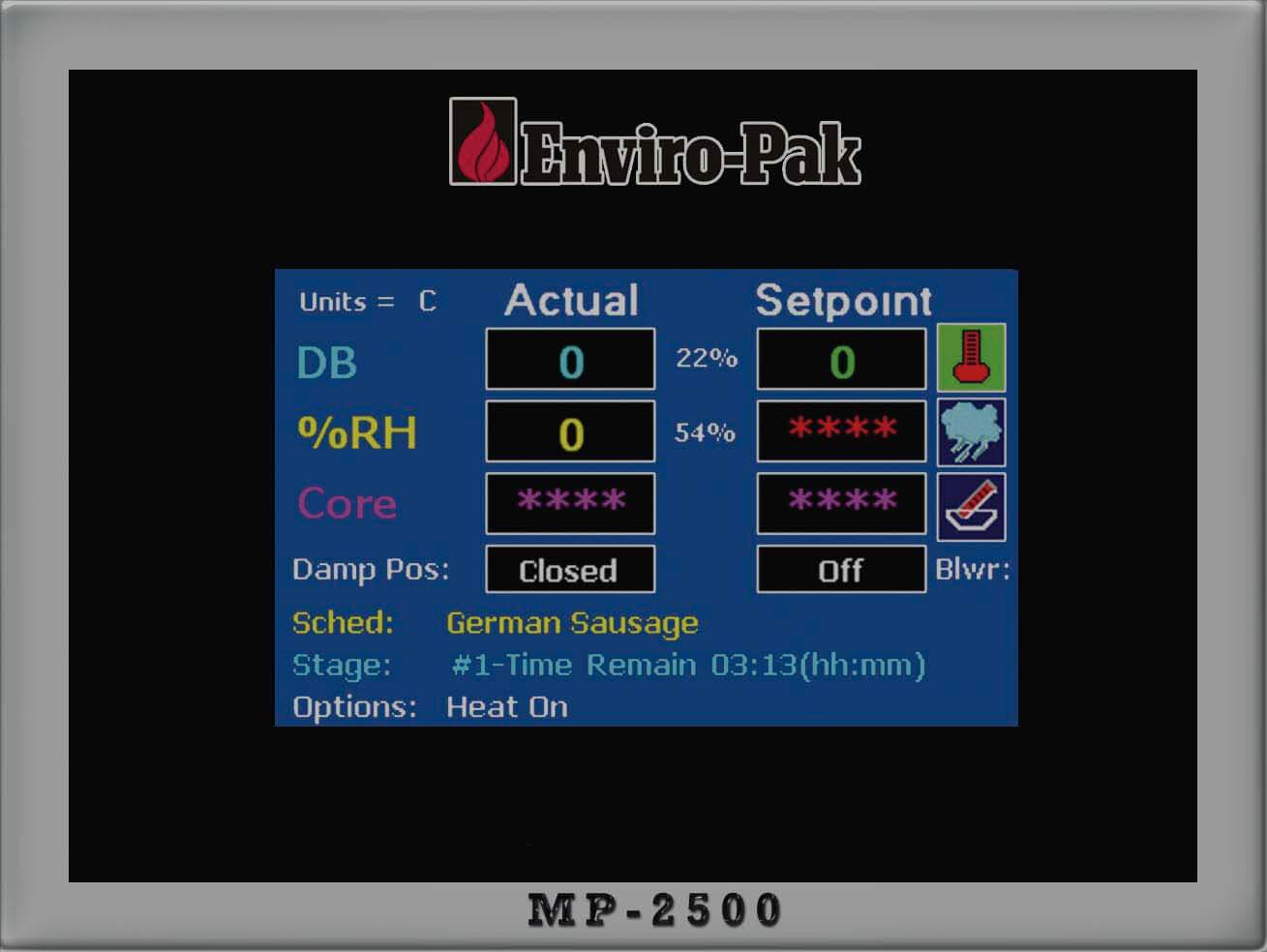 A screen showing the output of an mp-2 5 0 0.